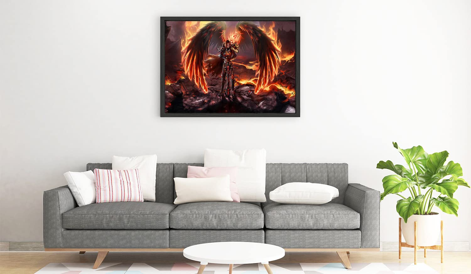 Xtreme Skins Designs Print Black Wood Floater Framed Canvas Wall Art Decoration Poster (22x14 Inch) - migh magic heroes vi