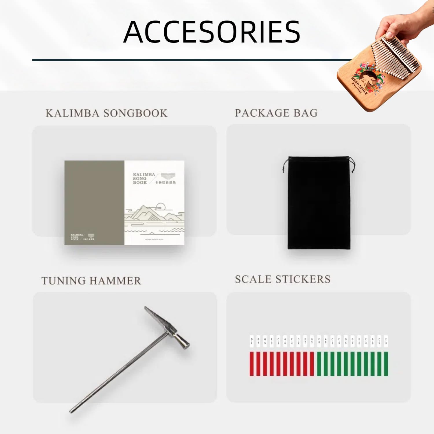 Kalimba - Pianoforte da pollice con 21 tasti/17 tasti, strumento musicale portatile per principianti, regalo musicale per gli amanti della musica (coniglietto, grande)
