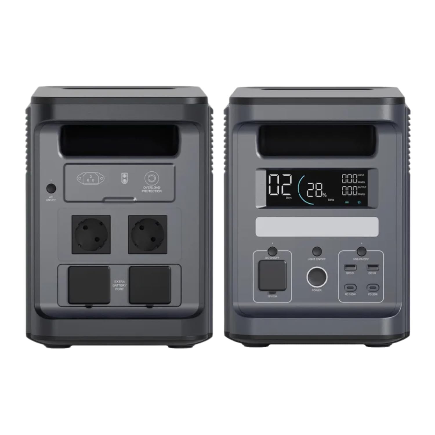 ABOK ARK2000 Station d'alimentation + 2 batteries supplémentaires ARK2000E MAX Set, générateur solaire LiFePO4 4608 Wh 2000 W, capacité maximale de stockage alimentation de secours pour la maison et