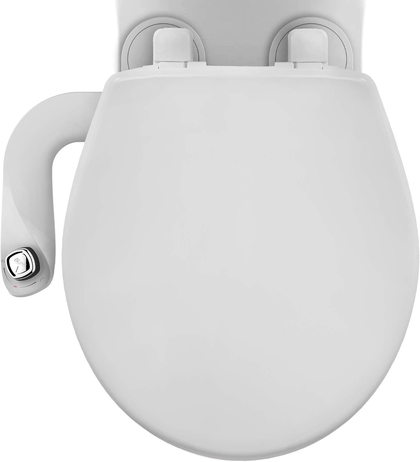 Bio Bidet SlimEdge Dual Nozzle Bidet Attachment with Bemis Round Toilet Seat, Fresh