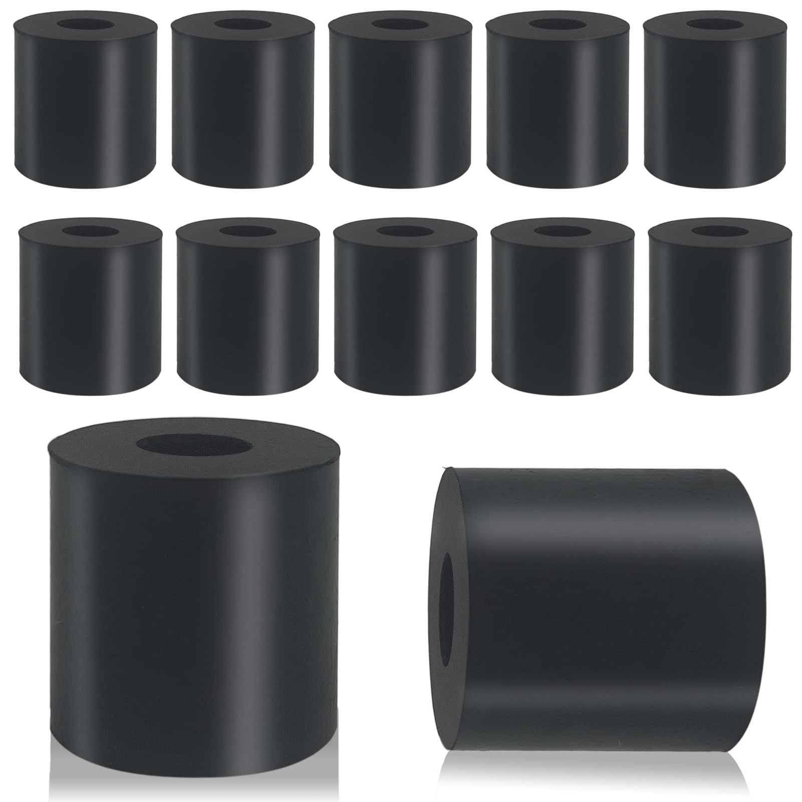 Photo 1 of 12 PCS Multi Purpose Rubber Spacer 3/4 Inch OD x 1/4 Inch ID x 3/4 Inch Thickness, Rubber Bushing Anti Vibration Spacer Thick Rubbers Washers for Home and Car