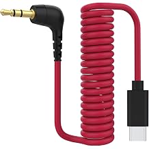 Toxaoii USB C to 3.5mm TRS Microphone Adapter Mic Cable for Rode Wireless GO 2, ME, Pro Mic, for Hollyland Lark M1, M2, 150 Max Duo Coiled Audio Cable Mic Cord for iPhone 16 Pro Max 15 Plus, Android