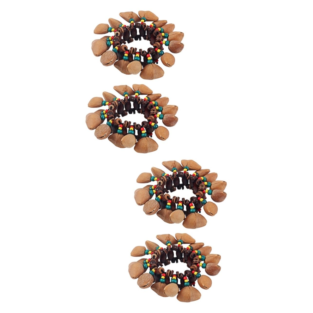 Vaguelly 4piezas Tribal Africano De Campana De Mano Instrumento De Percusión Artesanal Diseño Único y Resistente Para Música y Danza