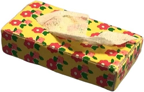 Melody Jane - Caja de pañuelos para casa de muñecas soporte floral accesorio de baño en miniatura para dormitorio