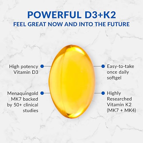 Miniatura 3 de BioTrust Sol Joy - Vitamina D3 de alta potencia con vitamina K2-60 cápsulas blandas