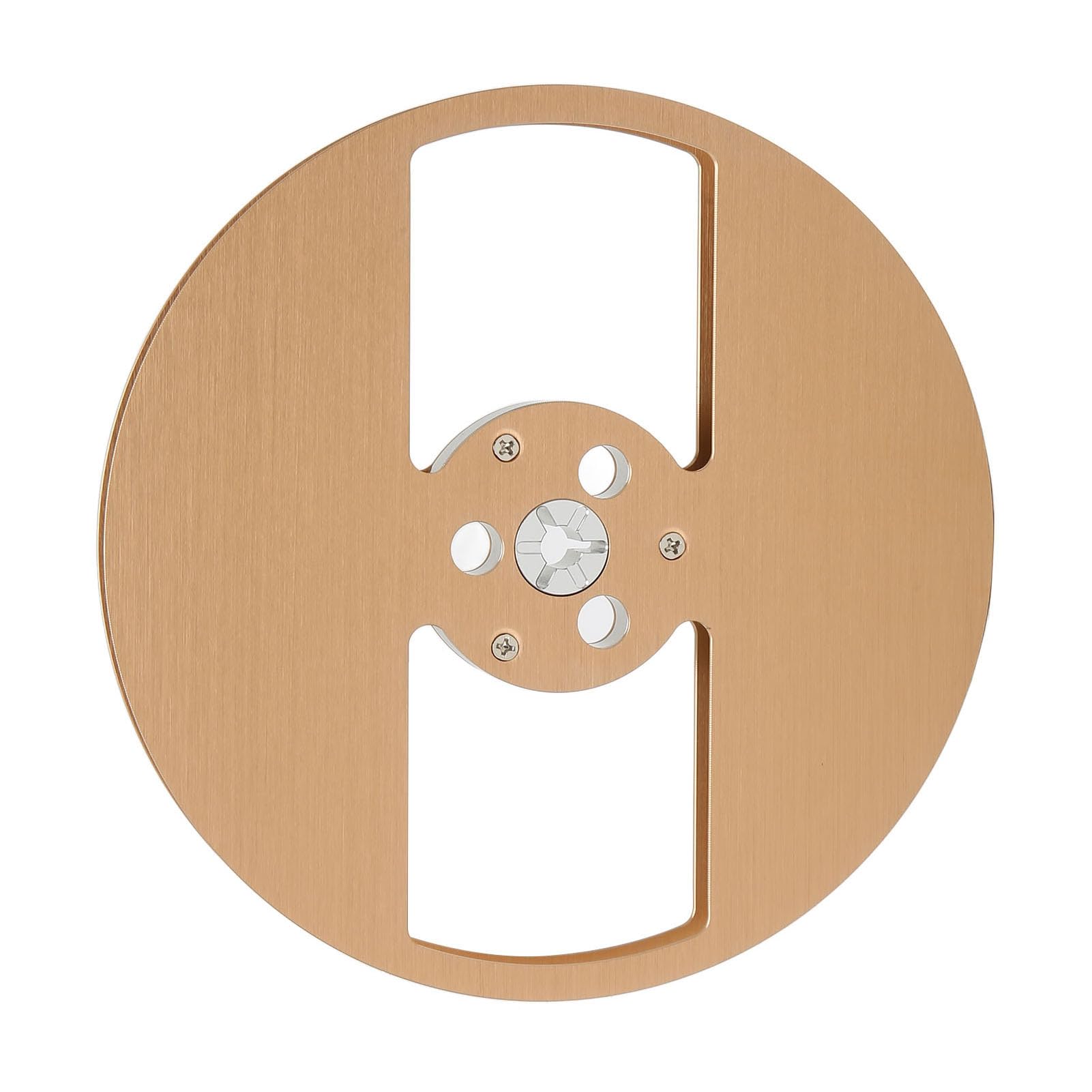7 Inch Empty Reel, Aluminum Alloy 2 Hole Sound Tape Empty Reel, Replacement Part, 184g, for Nab Flange, Universal for Reel to Reel Tape (Gold)