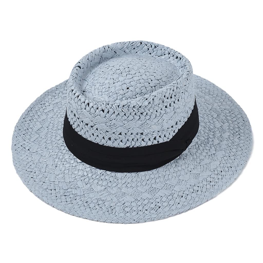 Sombrero de Panamá Tejido a Mano de Verano para Mujer, Sombrero de Copa cóncavo para Hombre, Sombrero con Visera para Vacaciones en la Playa, Sombrero de Playa