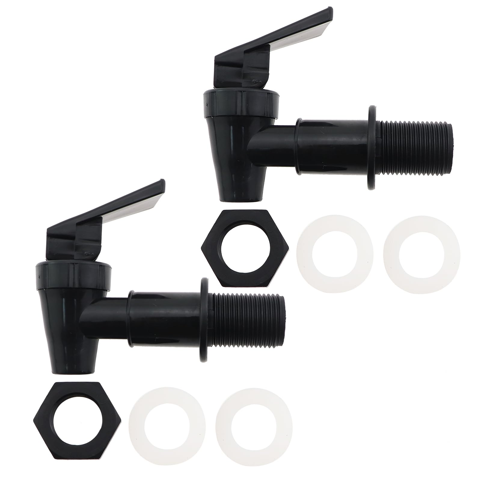 Caishun 2 Sets 3.34 Inch Replacement Cooler Taps Water Dispenser Tap Black Dispenser Valve Kettle Tap Plastic Water Spout Suitable for Filtered Water