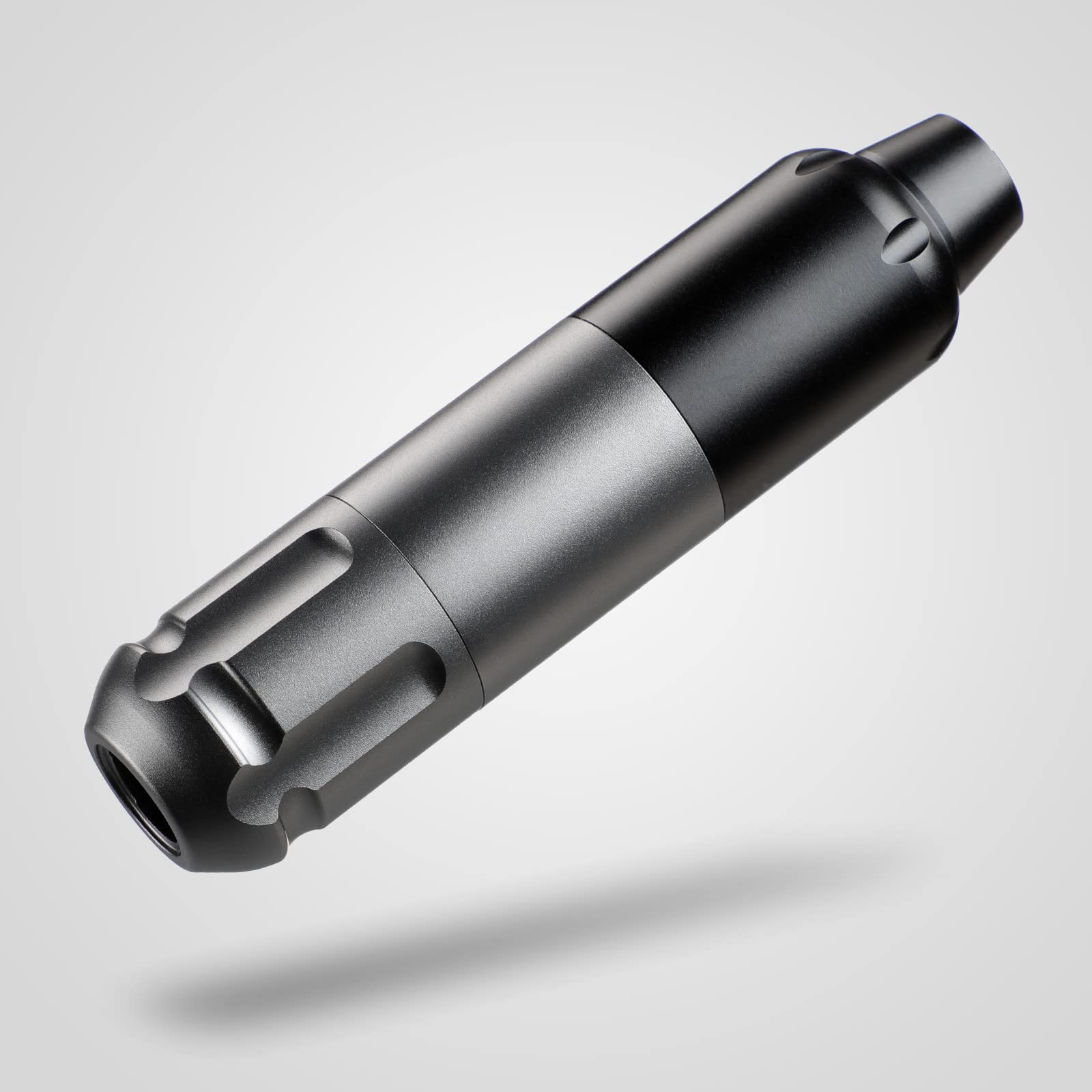 Kit macchinetta rotativa per tatuaggi - Penna per tatuaggi a cartuccia con mini alimentatore digitale, corsa da 3,5 mm, motore da 6000-8000 giri/min, pedale e 10 aghi per cartuccia,Grigio