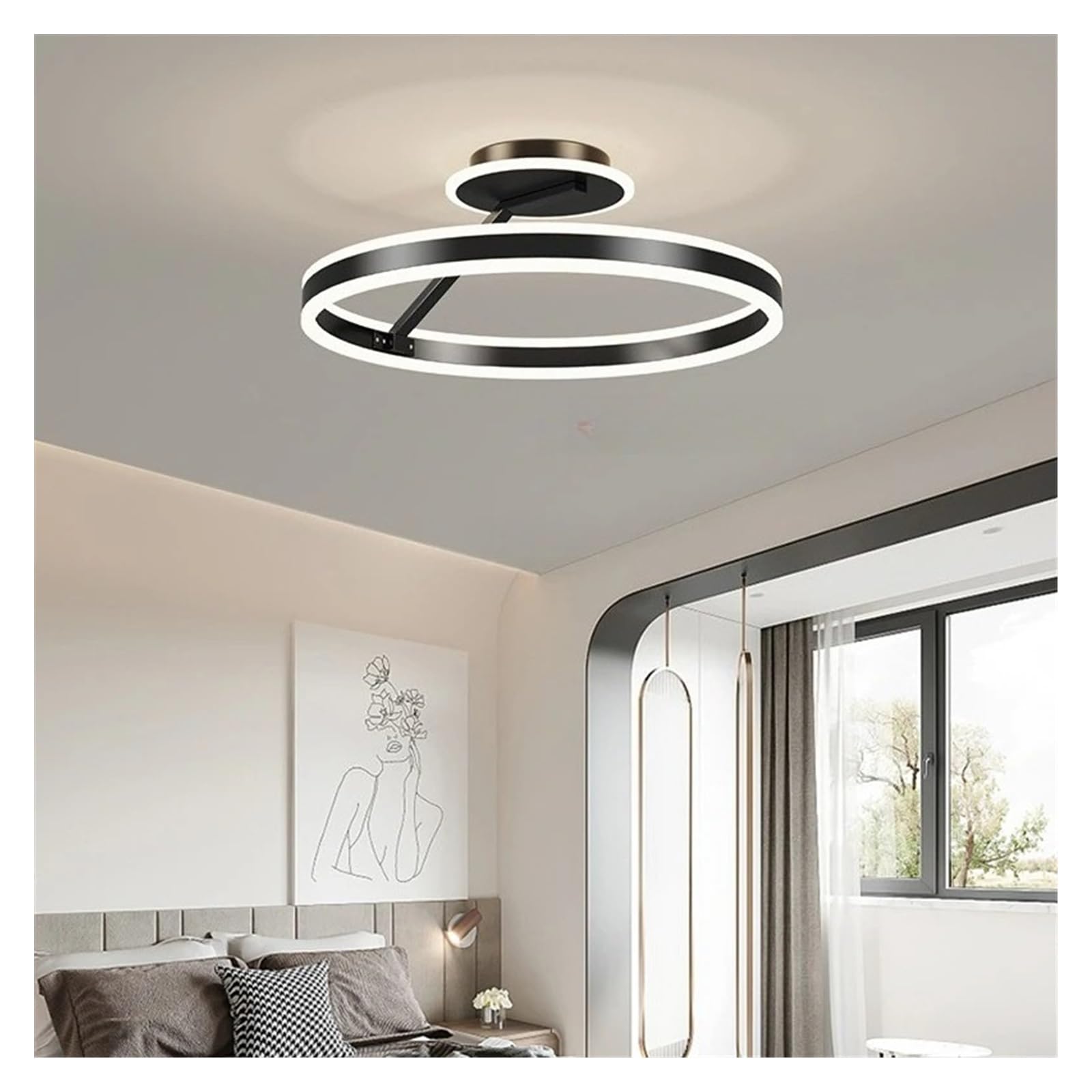 Suspension 3 couleurs style nordique modèle Master noir 40 cm pour salon