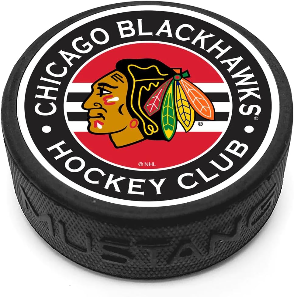 Sports Decor Chicago Blackhawks Striped Puck