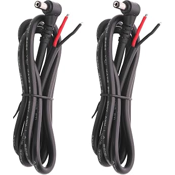 Penglin DC5521 Right Angle 15 A 12 V Plug Pigtail Cable Pack of 2