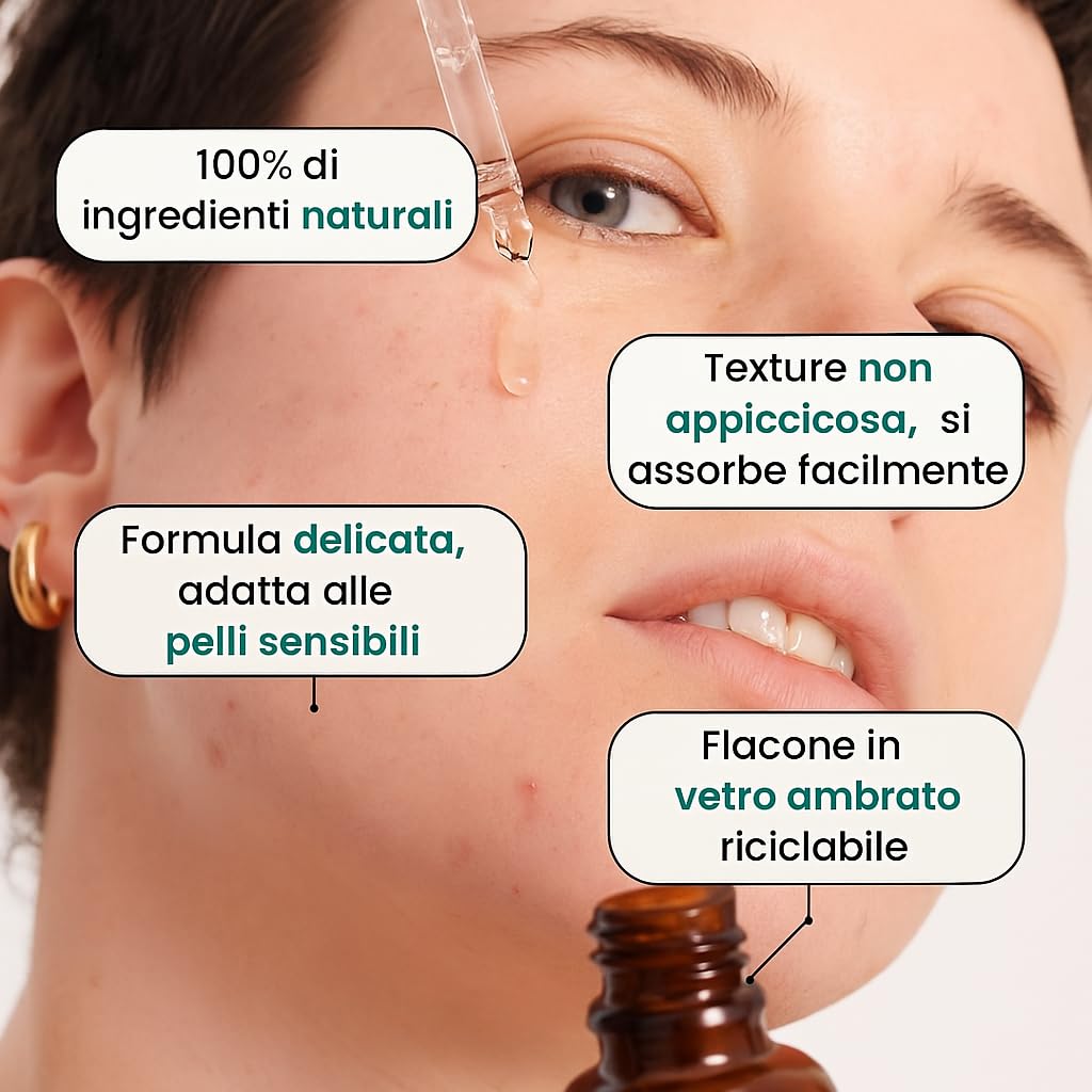 Siero Anti-Acne & Cicatrici PURE | Zinco + Acido Salicilico | Azione Rapida su Brufoli, Segni e Imperfezioni | Formula Naturale e Vegana – 30 ml Viso, Petto, Glutei | Circles Made in France