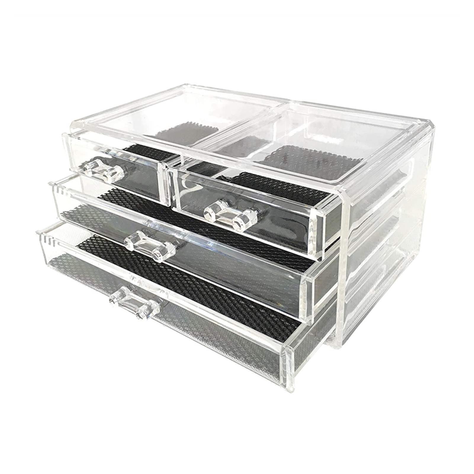 Organizador Maquillaje Caja de Almacenamiento Maquillaje acrílico Transparente Escritorio cosmético Stand Lipstick Stare MAQUILLO Herramientas Vanity(B)