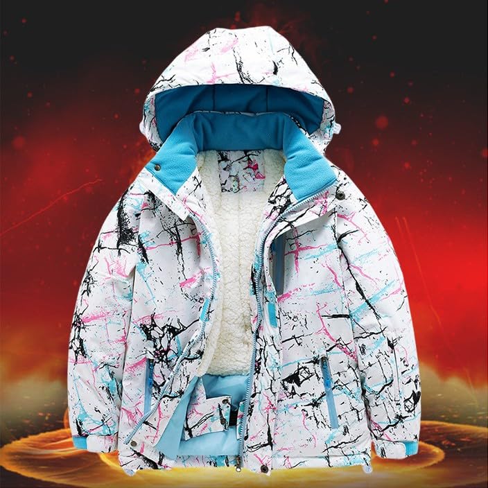 Boys' Girls' Snowsuit 2 Piece Set Hooded Puffer Down Jacket Coat with Ski Bib Pants Ski Suit (Sky Blue, 7-8 Years)