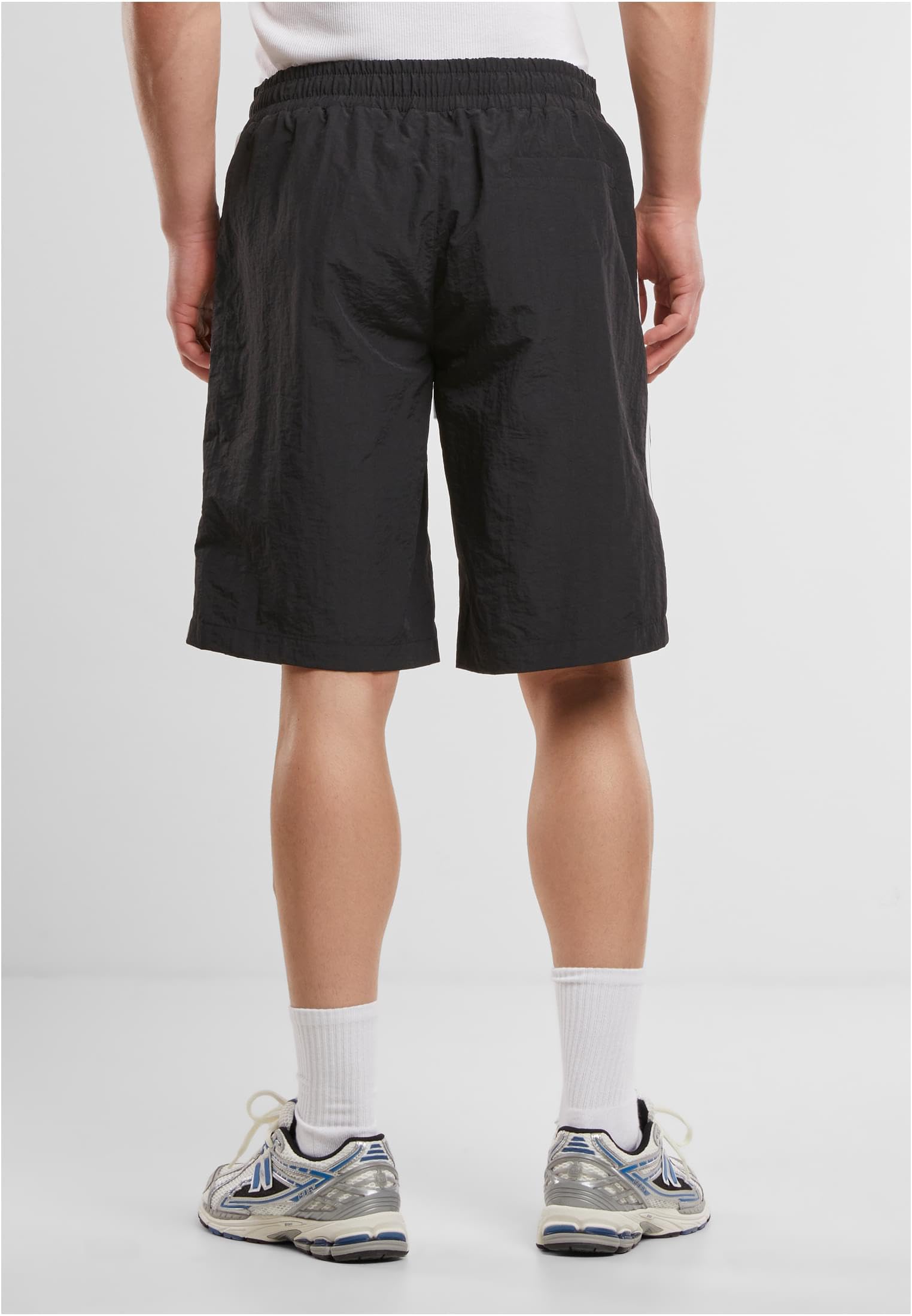Urban Classics Pantalones Cortos con Franja parcheada Hombre Bañador Negro 100% Nailon