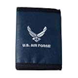 U.S. Air Force with Hap Arnold Wing Logo Direct Embroidered on Ultra Leather Fabric Tri Fold Wallet