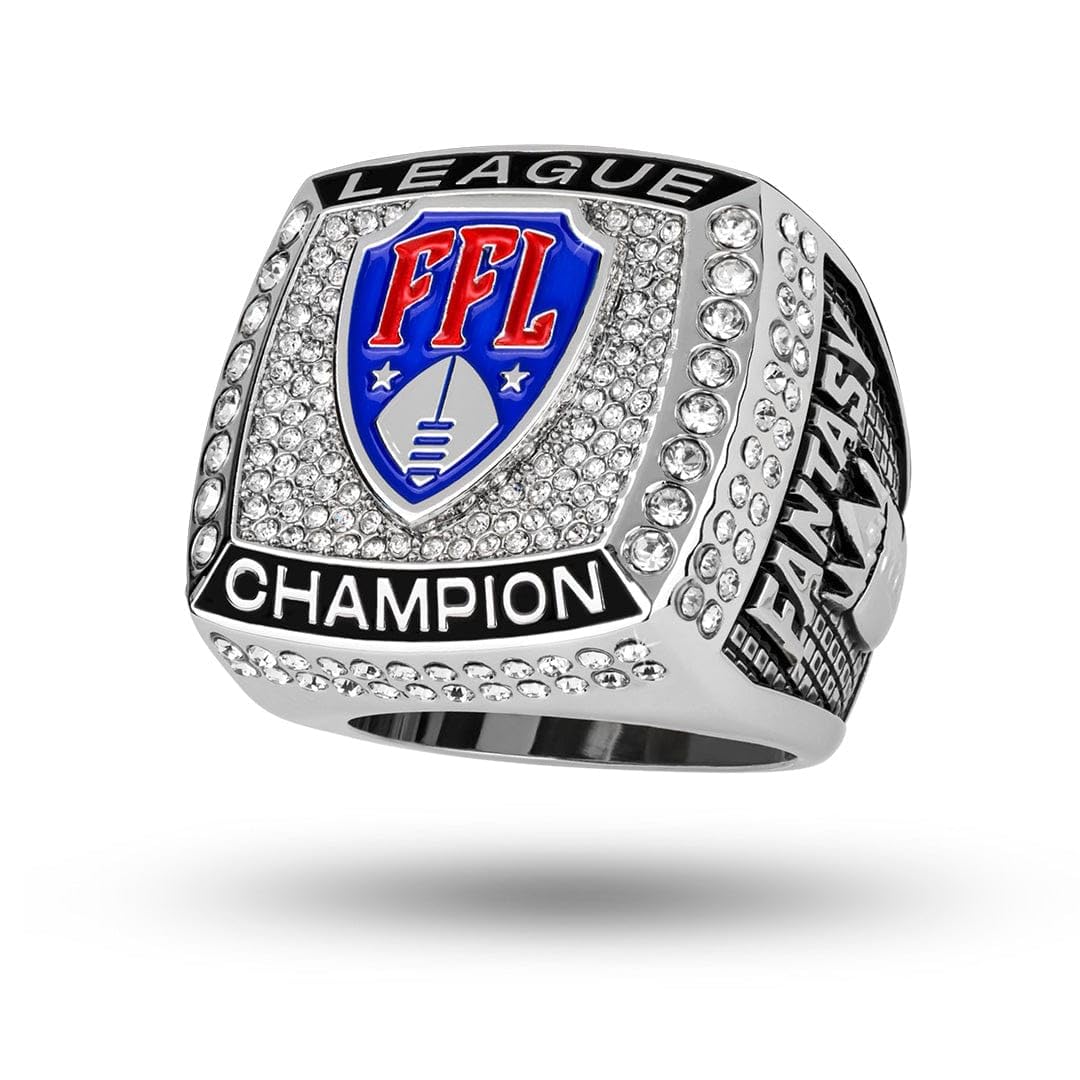 TrophySmack Fantasy Football Stunna Championship Ring, Silver Finish