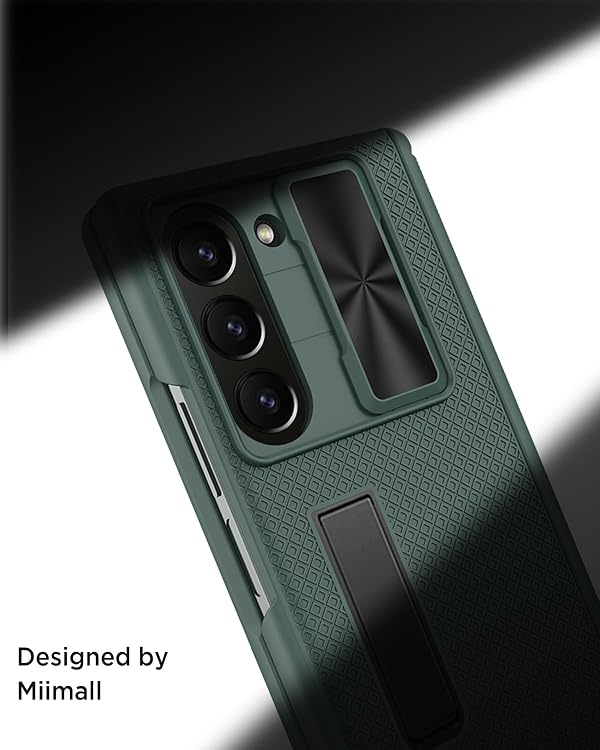 Miimall for Samsung Galaxy Z Fold 7 Case with Privacy Screen Protector, Slide Lens Cover & Hinge Protection | Shockproof Rugged Built-in Kickstand Cover for Galaxy Z Fold 7 Case, Green by Miimall - Used condition - Image 7