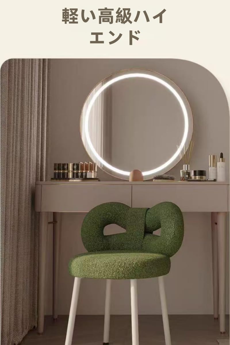 メイクアップチェア ダイニング コーヒー時用 姫系 金属製 装飾 ホーム レジャー ドレッサー椅子 家庭用 おしゃれ 背もたれ かわ