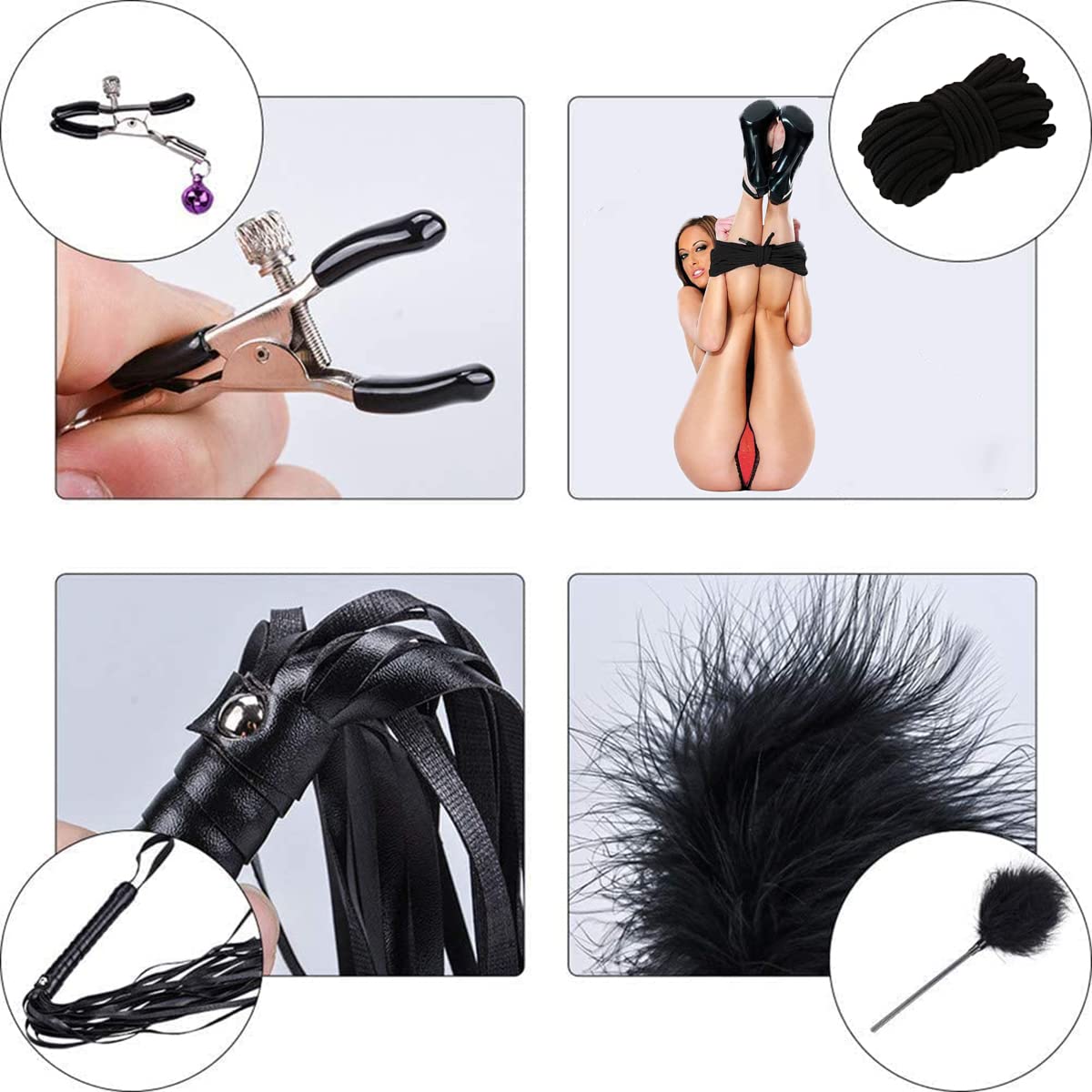 Kits de Bondage SM Sex Restraints Erotique 27 Pièces Fetish Cuir Sex Toys SM Crazy Game avec Menottes et Plug Anal Grossier Parfait Sex Toys Érotiques pour Couples