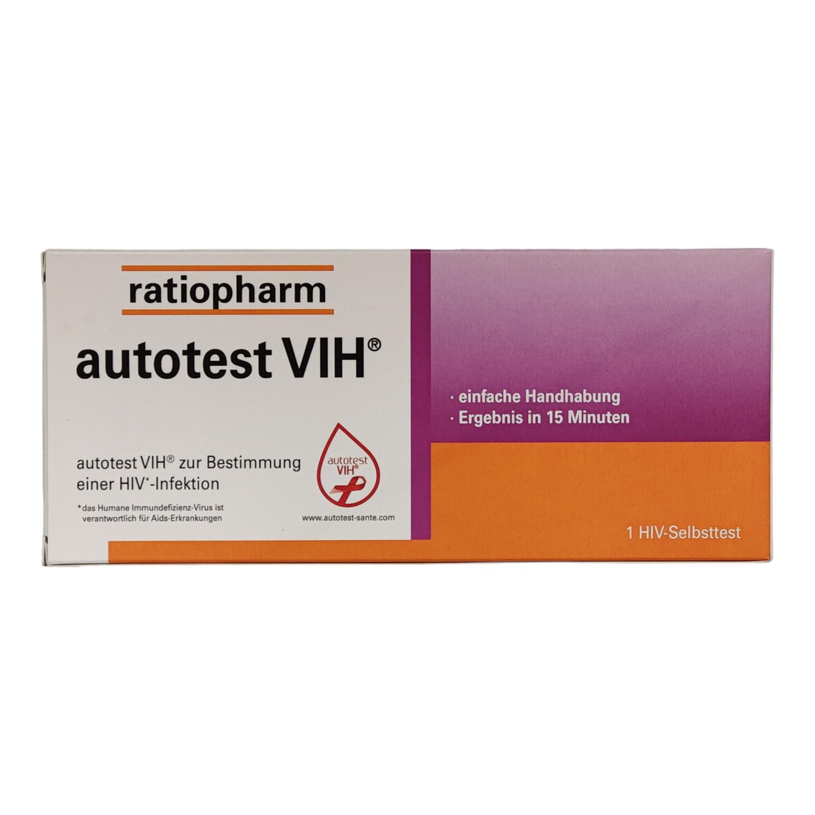 autotest VIH I Selbsttest zur schnellen und zuverlässigen Feststellung einer HIV-Infektion I Diskret und einfach daheim durchführbar I Spar-Set plus Pharma Perle give-away (autotest VIH 1x)