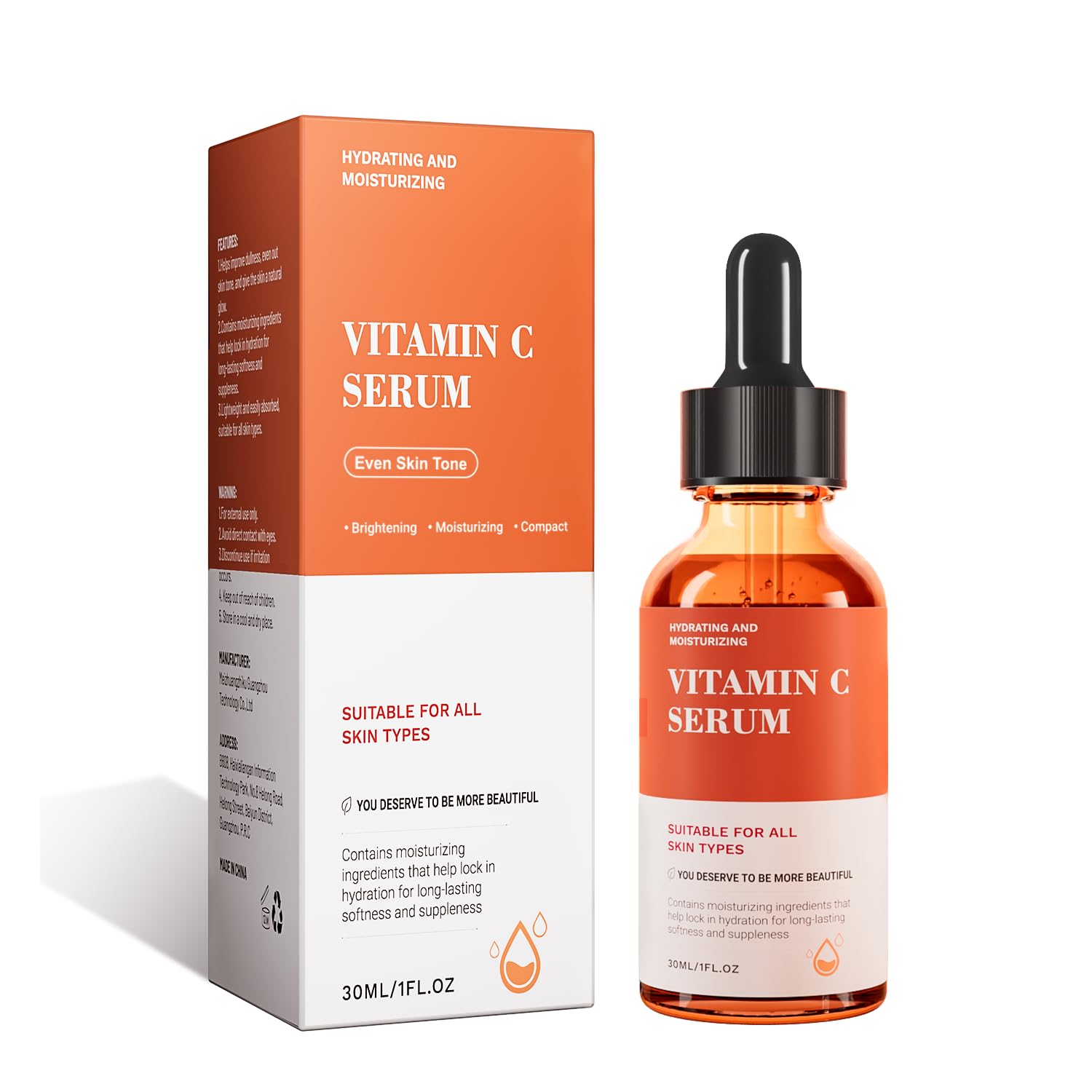 Vitamin C Serum For Face-Anti Aging & Wrinkle Facial Serum With Vitamin C,Sodium Hyaluronate,Vitamin E And More,Skin Brightening Serum For Dark Spots,