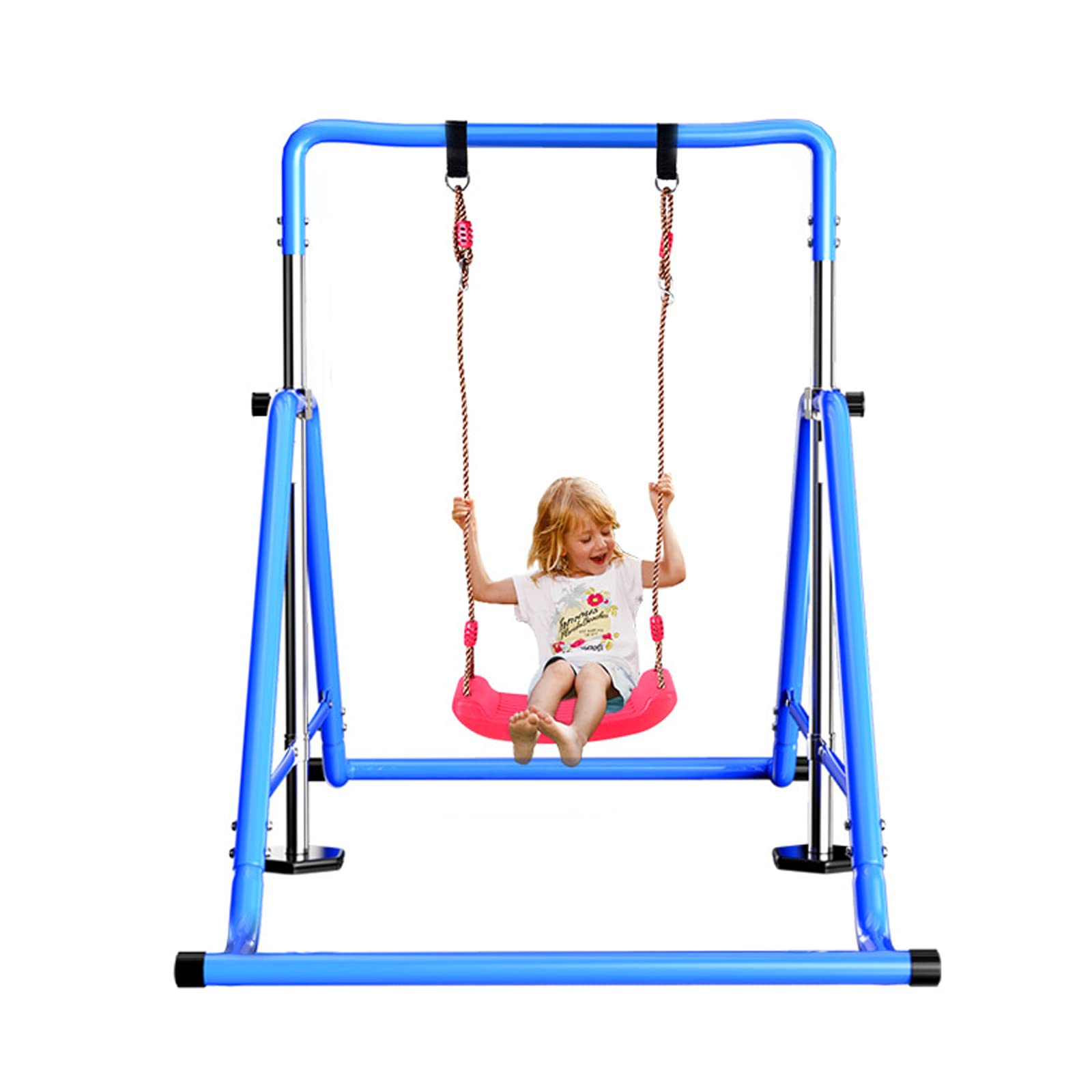Barra da ginnastica per bambini con anelli volanti, barra orizzontale, barra di allenamento per giovani, pieghevole, regolabile per uso domestico, capacità di peso di 70 kg