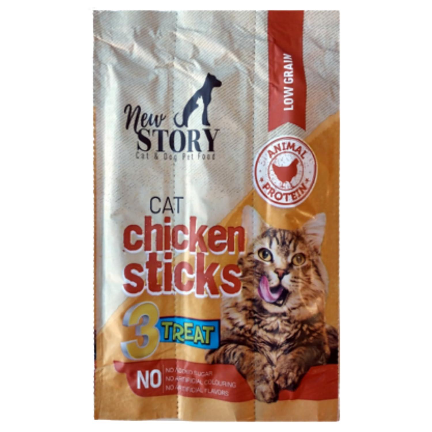New Story Tavuk Etli Stick Kedi Ödül Maması, 5 Gram x 3 Adet, 3'lü Paket