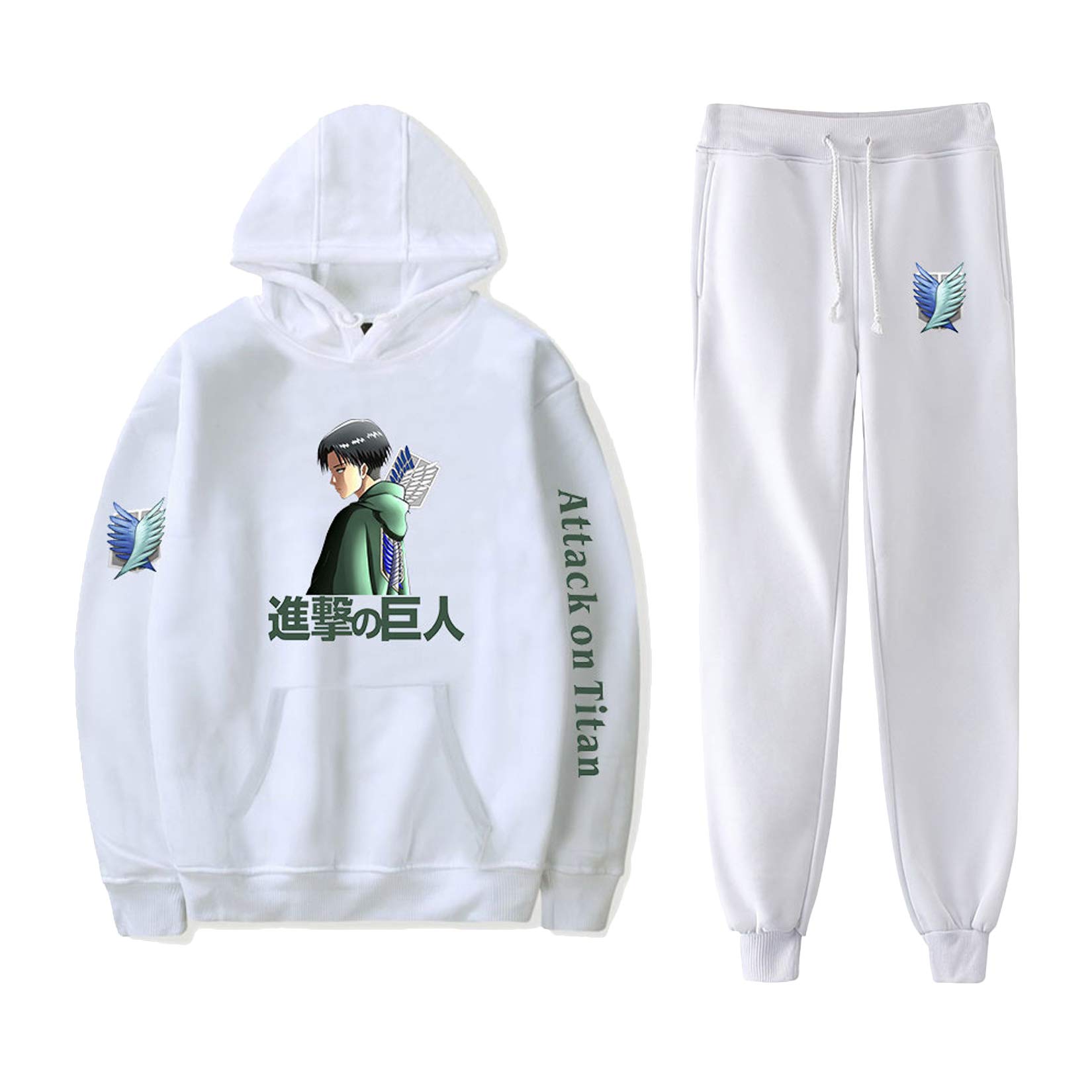 Attack on Titan Hoodie and Sweatpant Manga Sweatsuit Anime Tracksuit Wings of Freedom AOT Cosplay Ho