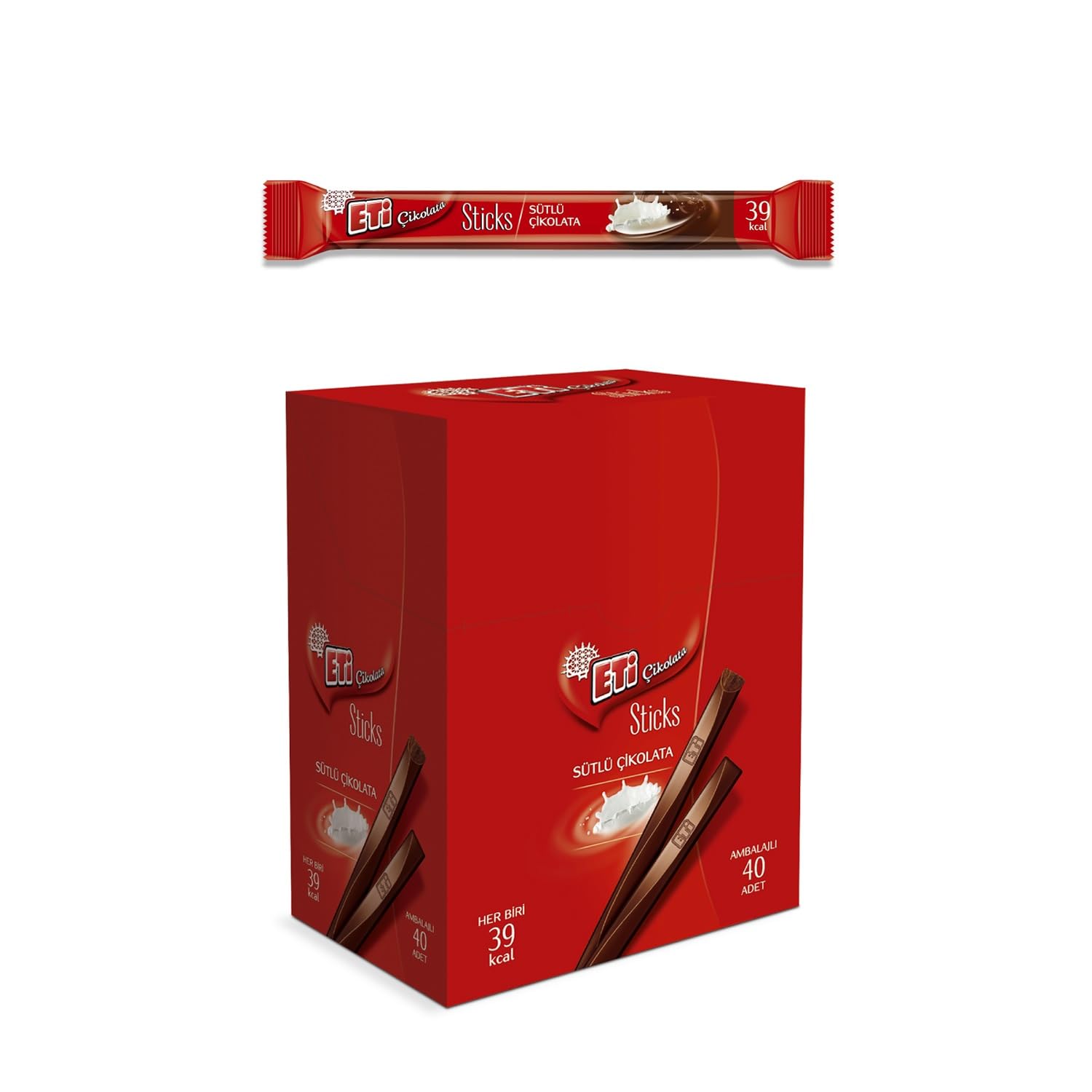 Eti Çikolata Sticks Sütlü Çikolata 7 g x 40 Adet