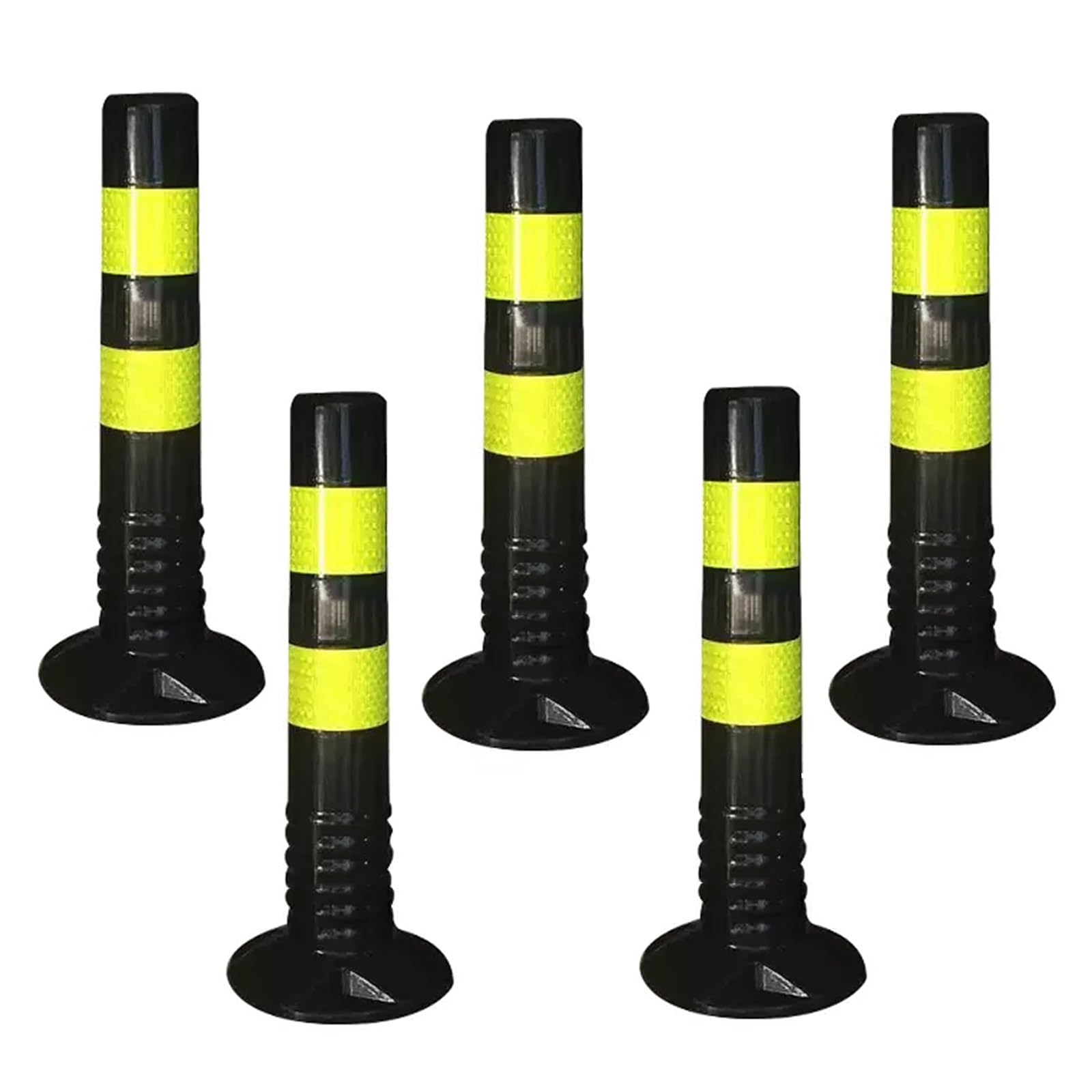 IUokLU Driveway Barrier Traffic Barricade - 18" & 30" Flexible PU Plastic Cones（Black-5 Pack/30in）