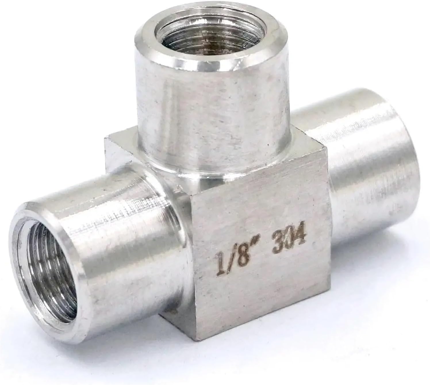 等しい1/8インチメスねじティー3ウェイ304ステンレススチールパイプ継手コネクタアダプター最大圧力2.5Mpa