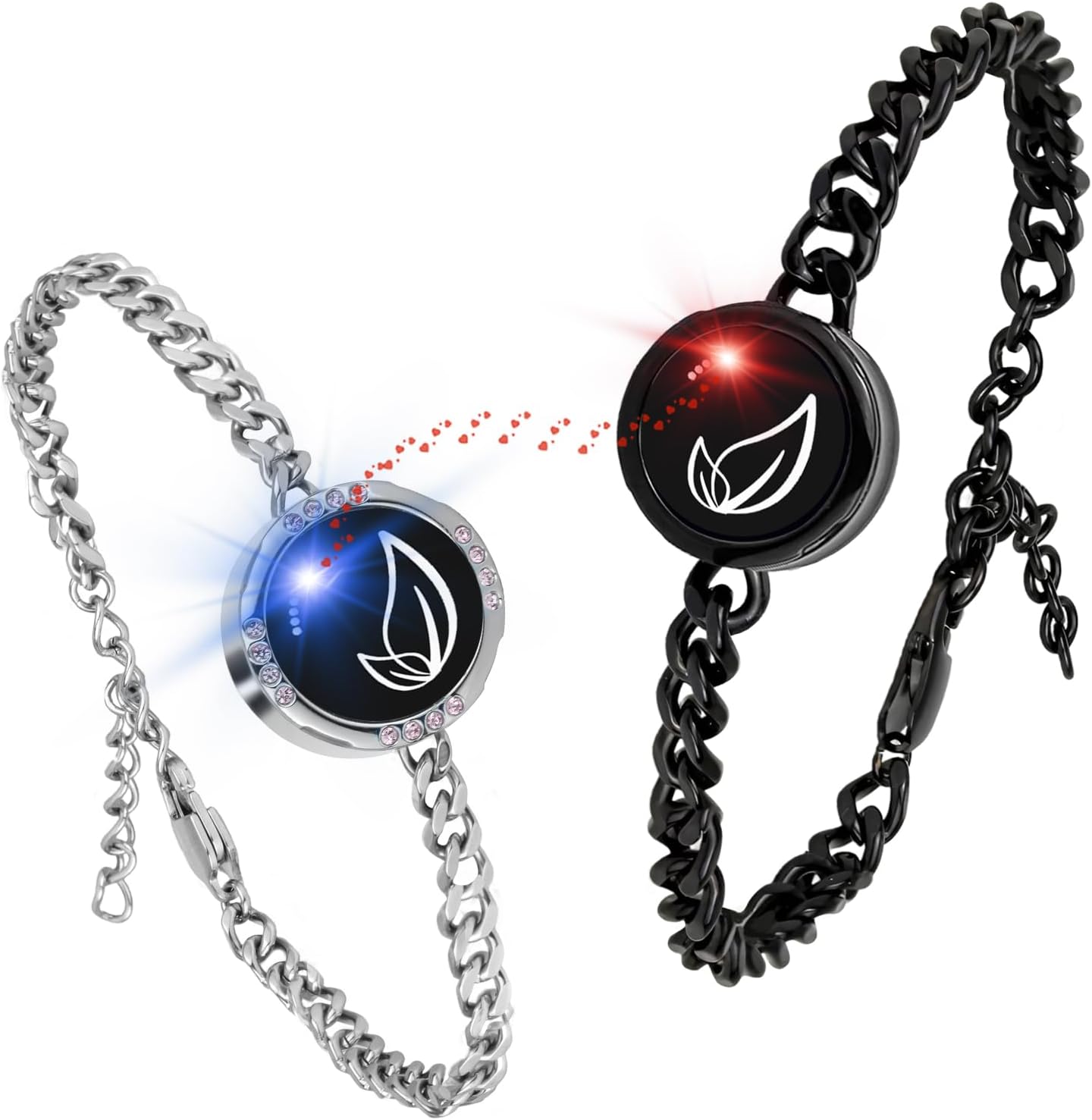 Long Distance Touch Bracelets, Couples Bracelets, Remote Smart Matching Couples Bracelet for Couples Suitable for Long Distance Relationship Girlfriend Boyfriend Xmas Gifts