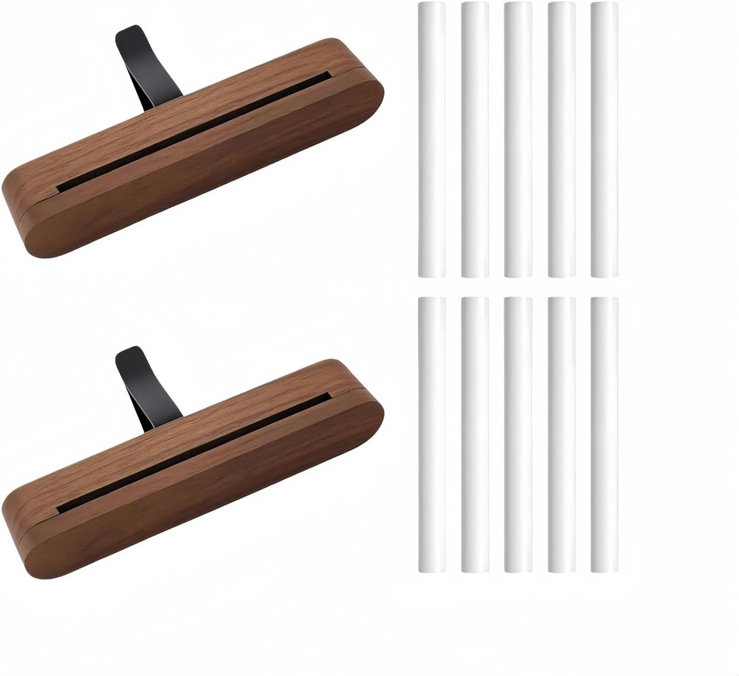 2PCS Car Air Freshener Vent Clip,Personalised Wooden Drift Diffuser with Refill Sticks, Custom Car Air Fresheners for Auto Office Kitchen,Wood Car Freshener,with 10 Cotton Cores Gift