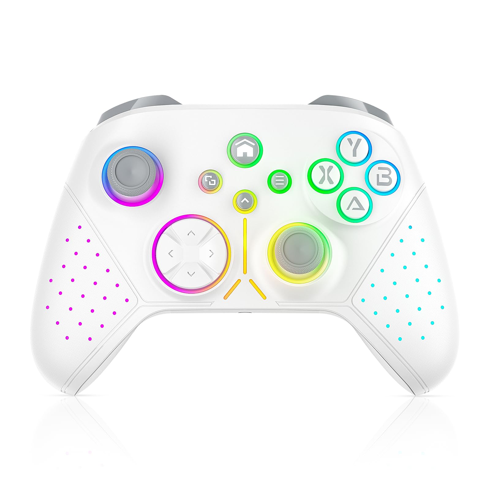 Nonbliep LED Wireless for Xbox Controller, Compatible with Xbox Series X|S, Xbox One, Windows 10/11, Gaming Controller with Turbo, Macro, 3.5mm Audio Jack, Dual Vibration White - Xbox Series X/S - Very Good - Used Controller