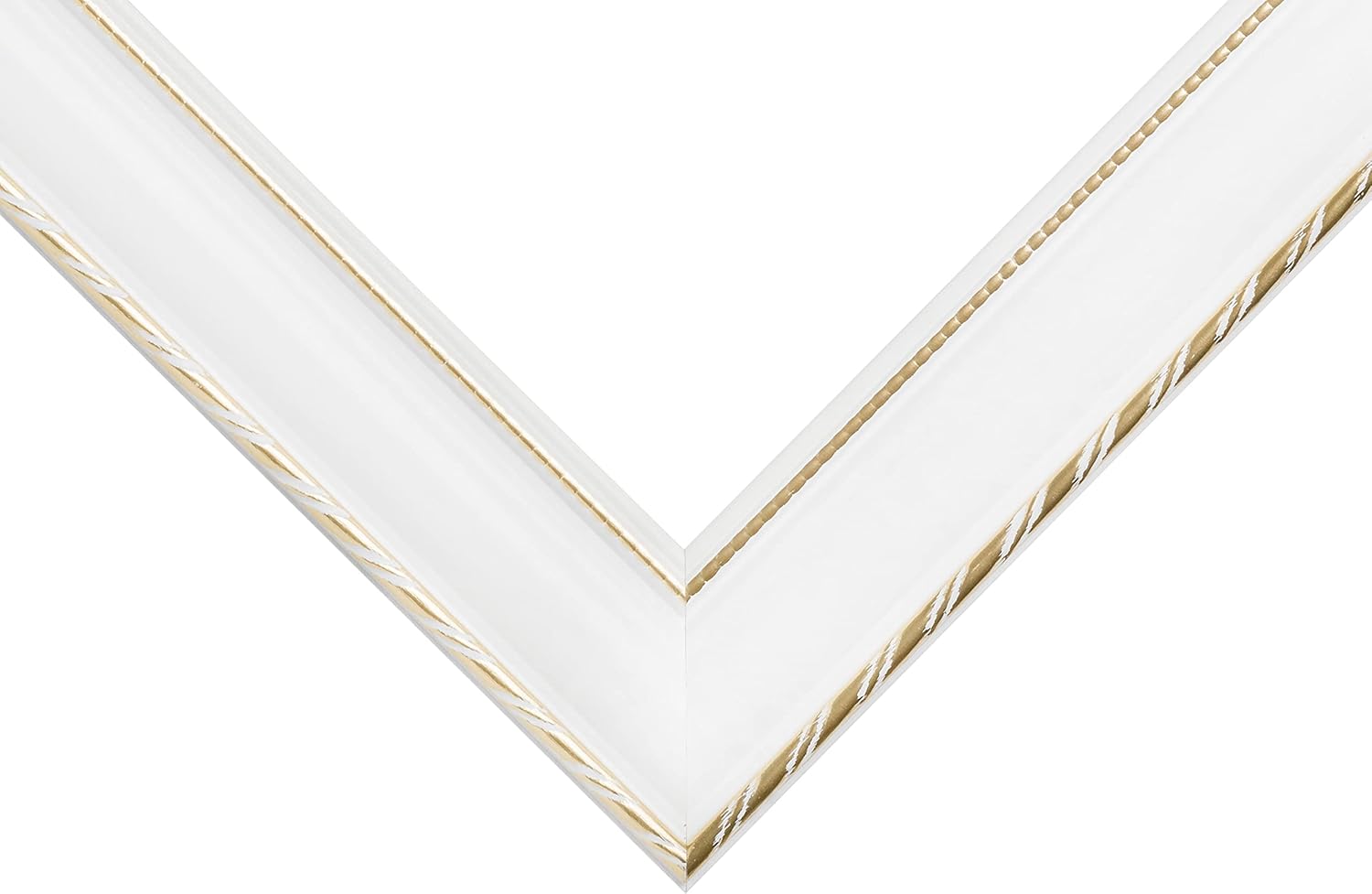 Craig Frames Victoria, 12x16 Picture Frame Matted for an 8x12 Photo, Ornate White and Gold