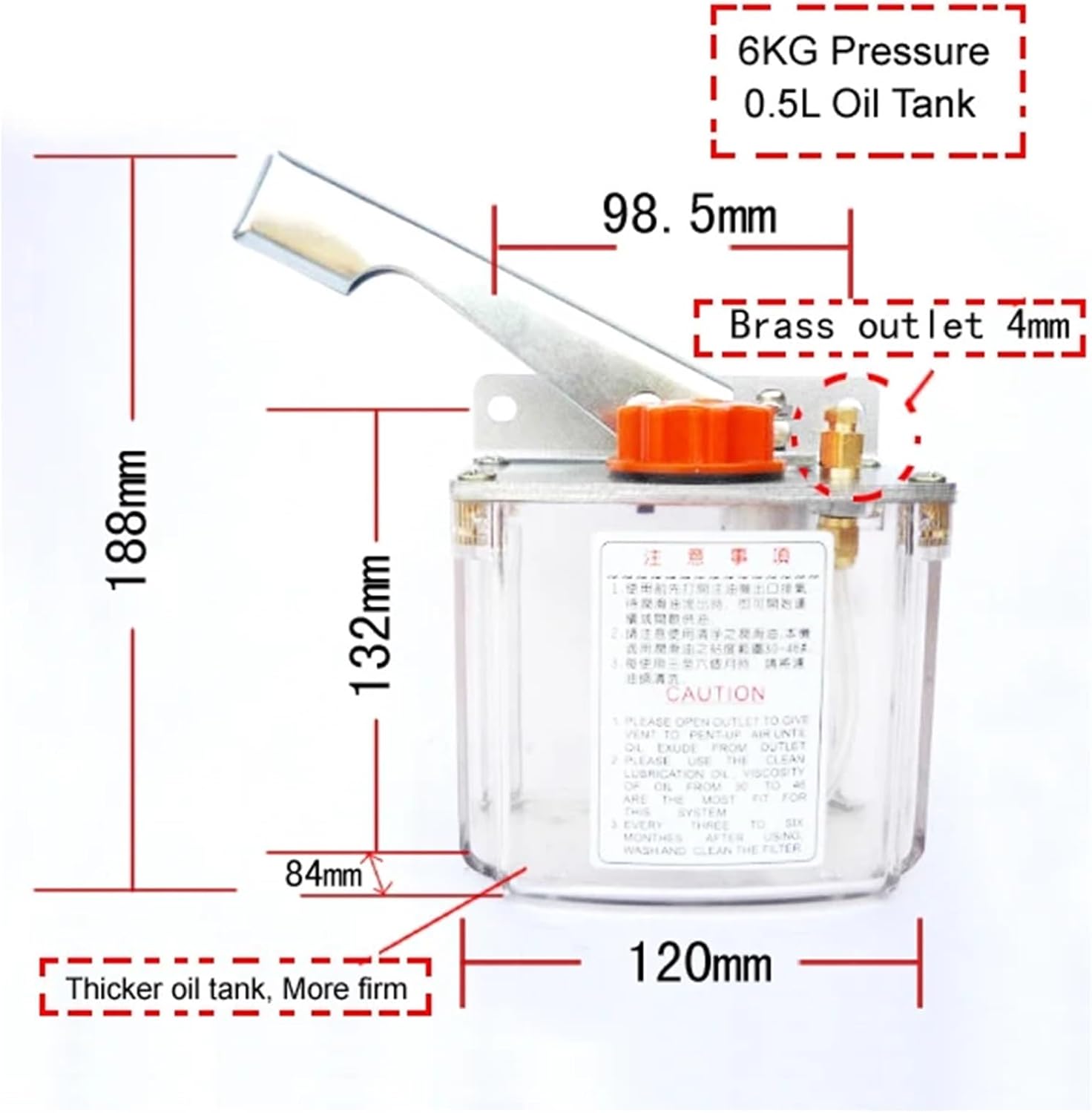 1pc Lubrication Oil Pump/Right Hand Operated Oil Lubricator YS-HP-5L(HP-5M)