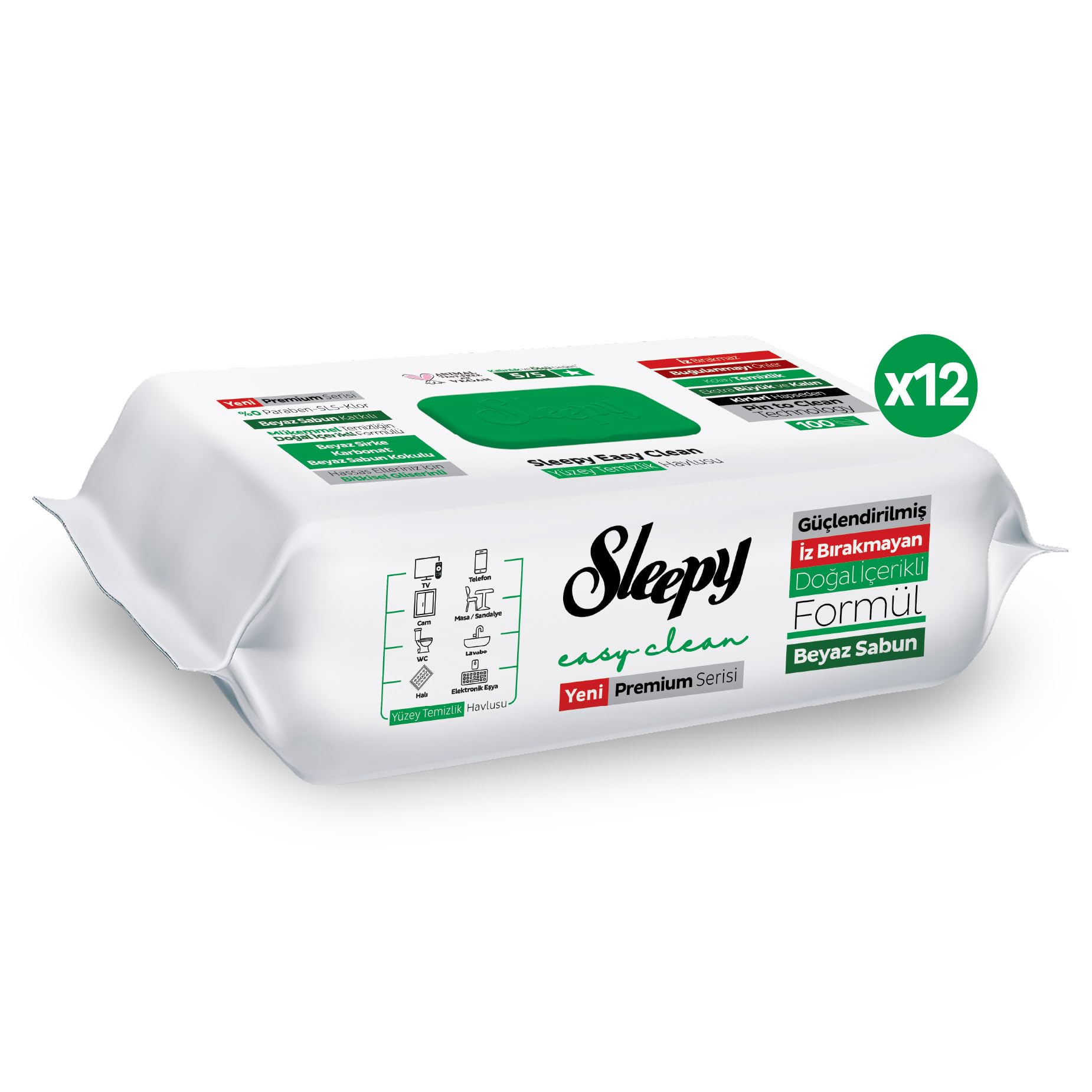 Sleepy Easy Clean White Soap Additive Oberflächenreinigungstuch, 1200 Blatt