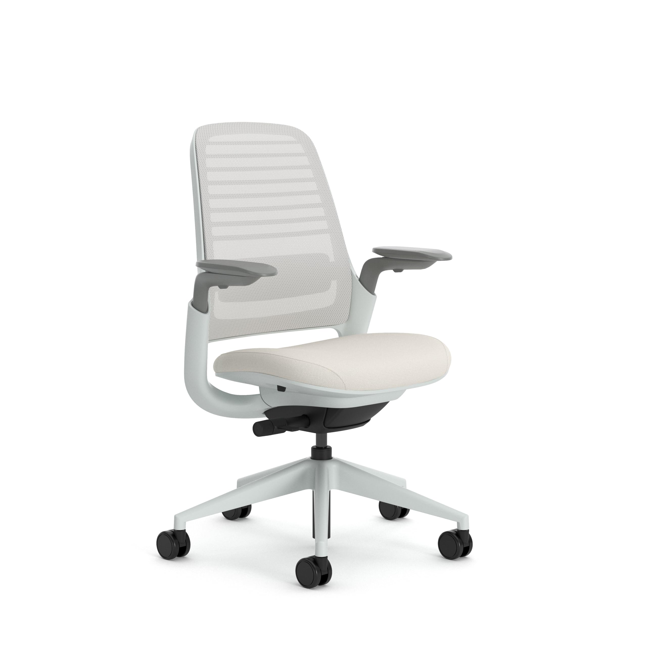 Steelcase Series 1 Ergonomic Office Chair With LiveBack Lumbar Support And 4D Armests Seagull; Made in Europe, Beige