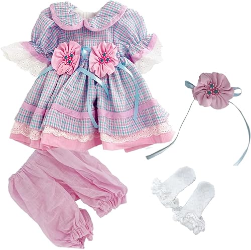 Ropa de muñeca Reborn de 22 pulgadas, trajes de niña adecuados para vestido de flores de 22 a 24 pulgadas, accesorios de ropa para muñecas de bebé