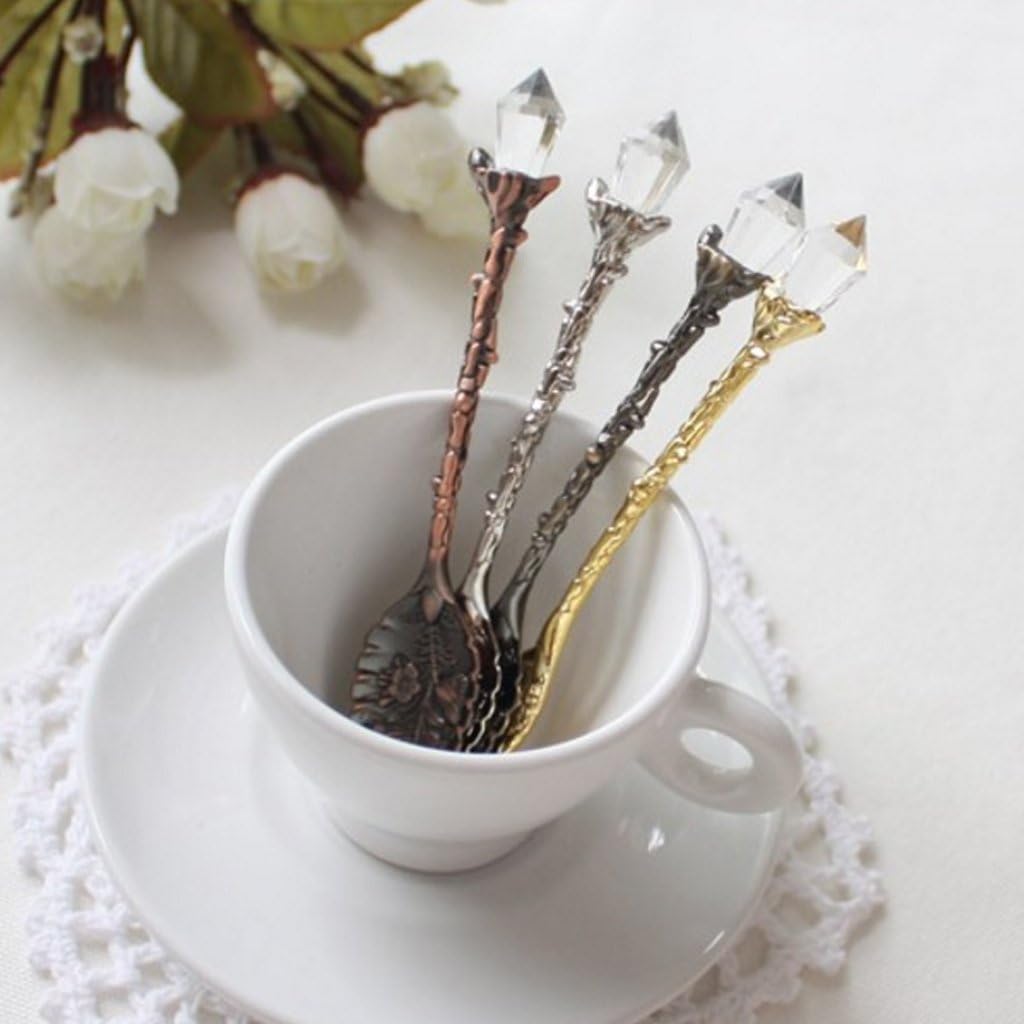 Hot Royal Luxury Vintage for Carved Coffee Tea Ice Cream Scoop Spoon Carved Spoons Curved for Elderly Set for Special Needs Toddler Feeding for Adults Ice Cream Tea