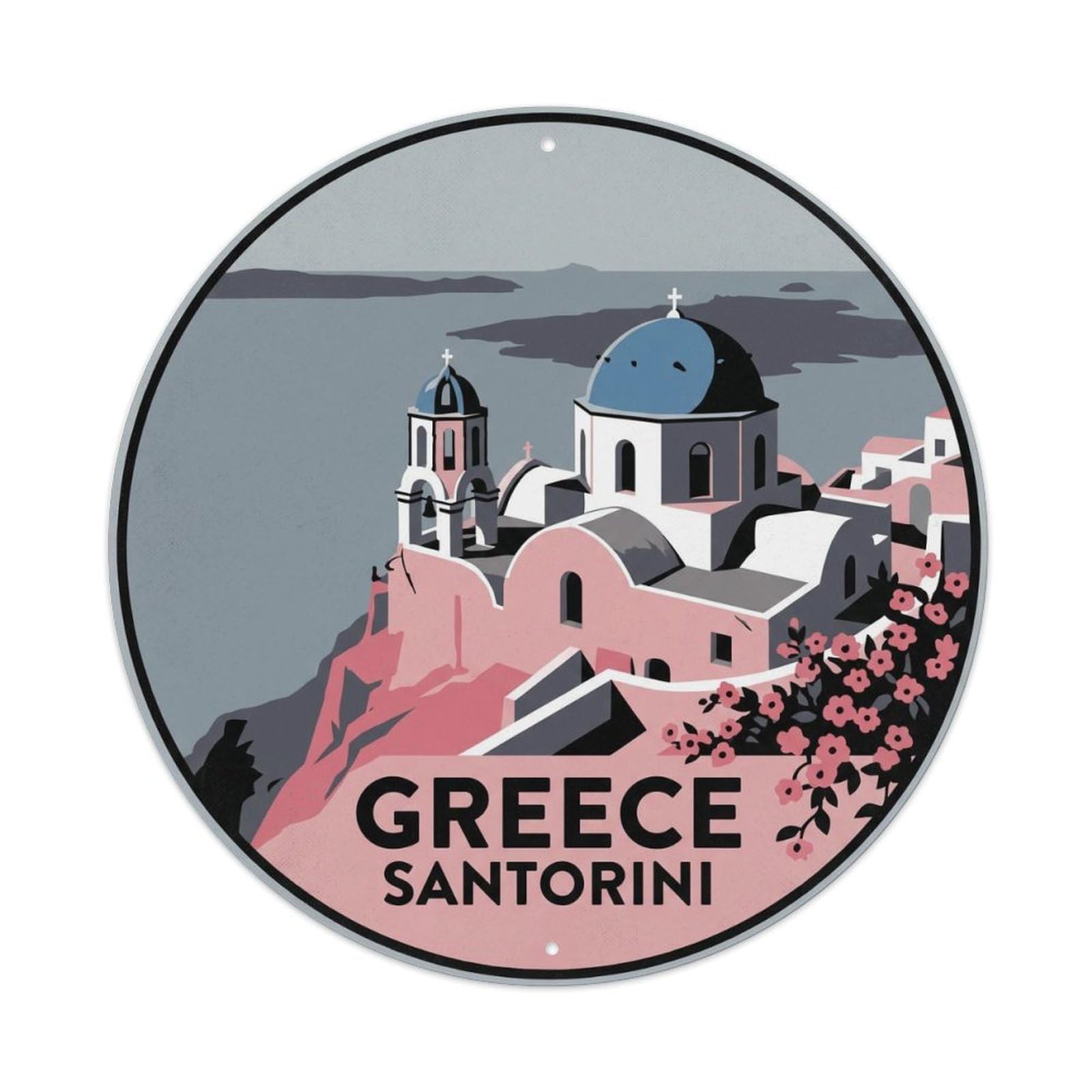 Orthodox Church Imerovigli Santorini Greece Cyclades Metal Tin Sign