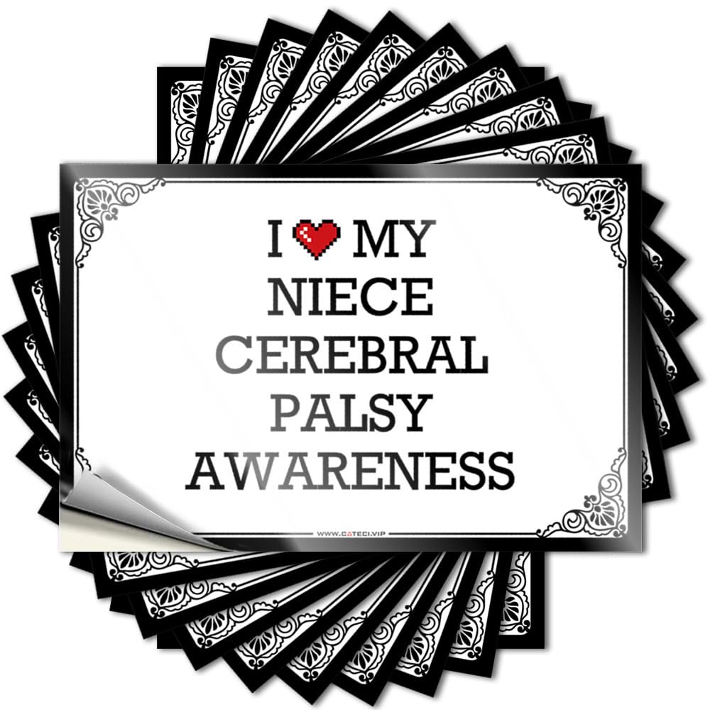 Stuff for Bedroom Case Sticker - I Love My Niece Cerebral Palsy Awareness Personalized Durable Sticker Easy Apply for Standing Decor(8X12CM)