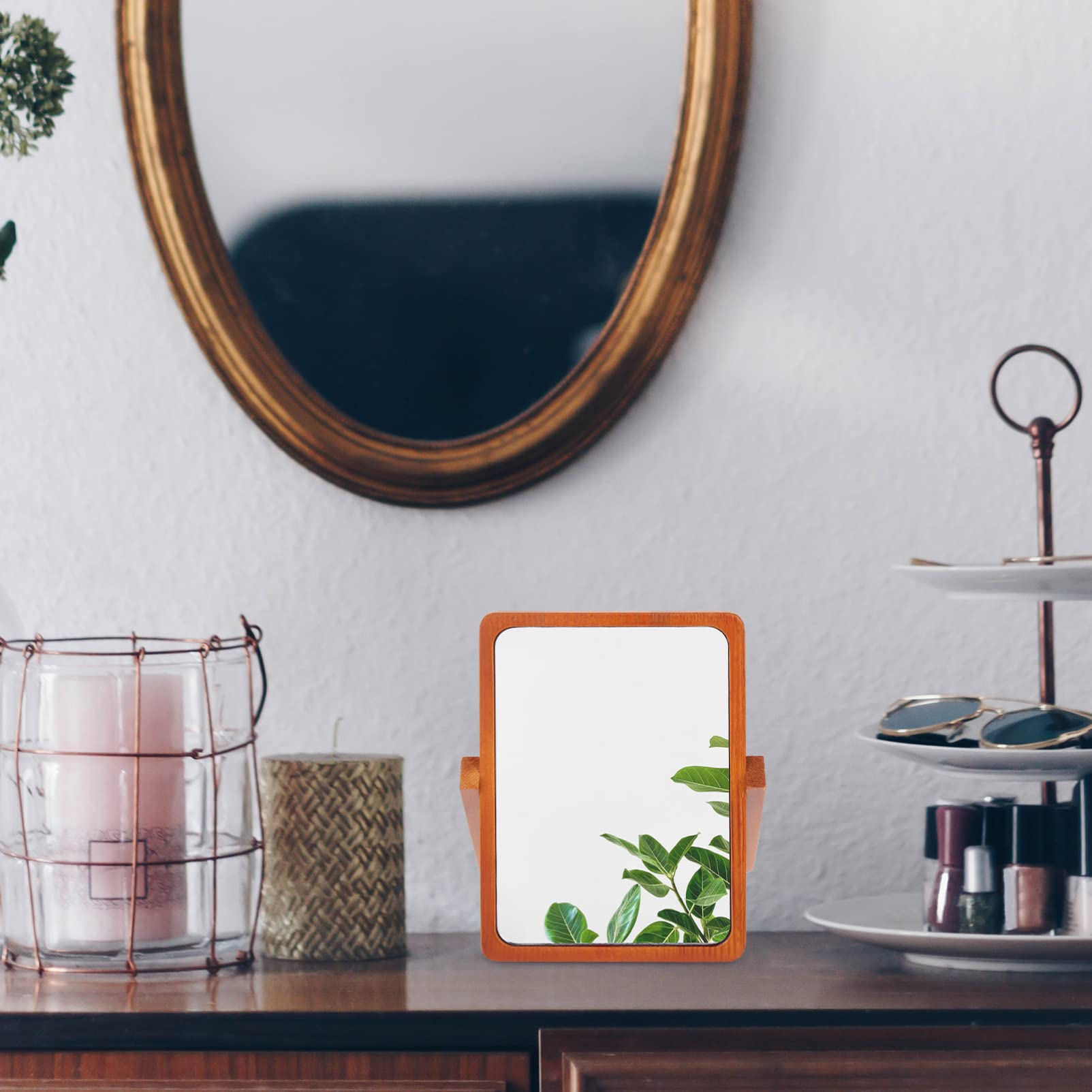 Miroir de maquillage à poser en bambou 20x2x27cm | Maisons du Monde Miroir de maquillage à poser en bambou 20x2x27cm | Maisons du Monde