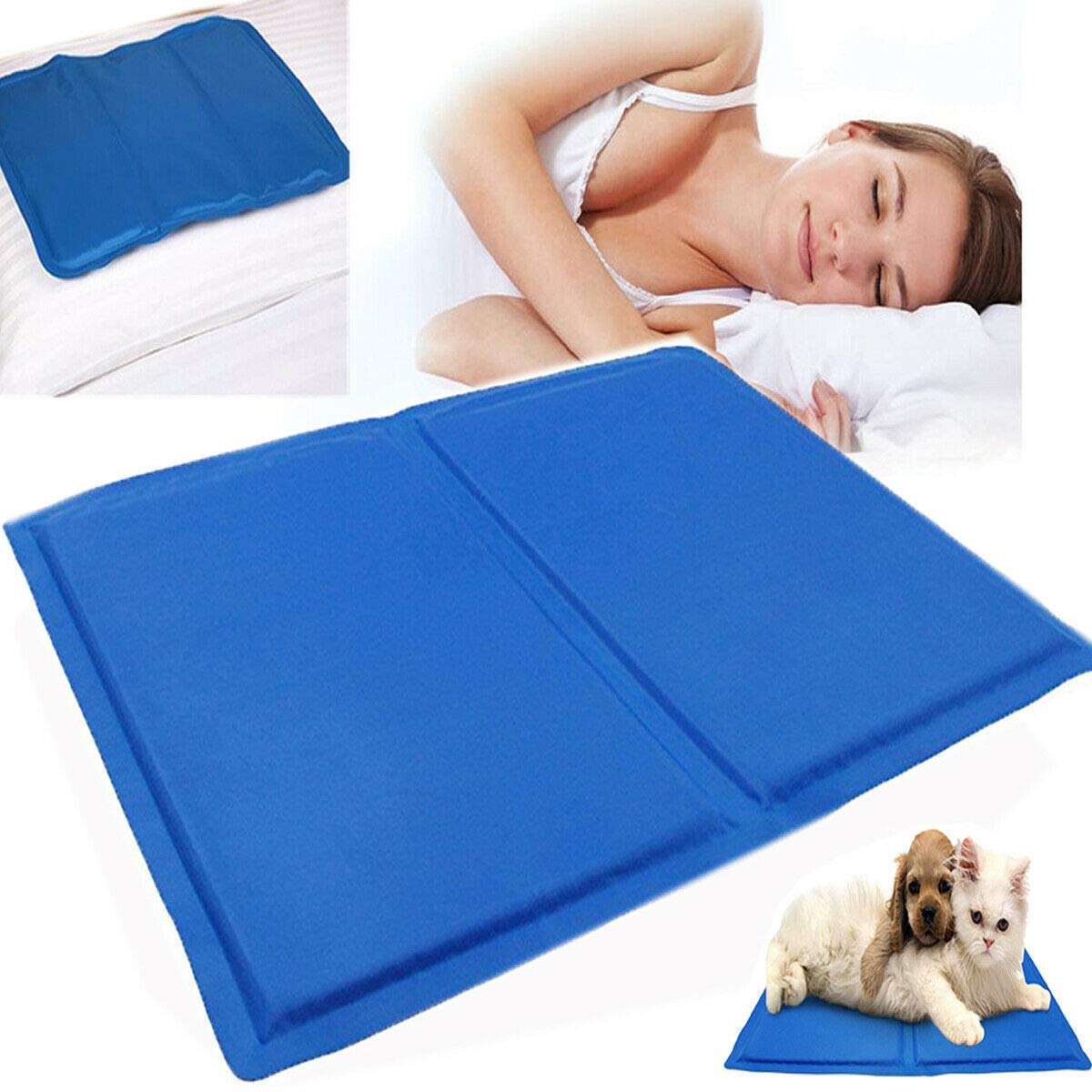 Livivo Blue Magic Cool Cooling Gel Pad Pillow Cooling Mat Laptop Cushion Yoga Pet Bed Sofa - Dog Cat Magic Cool Cooling Gel Pad Pillow