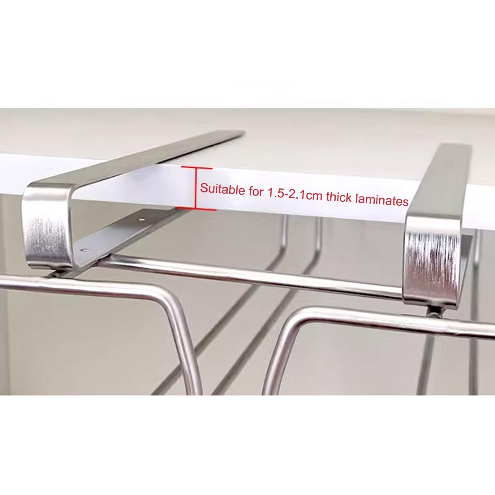 Soporte para Copas de Vino bajo Estante: no Requiere perforación. Soporte Resistente para Copas de Vino Tinto, champán y cócteles. Solución de Almacenamiento de Copas de