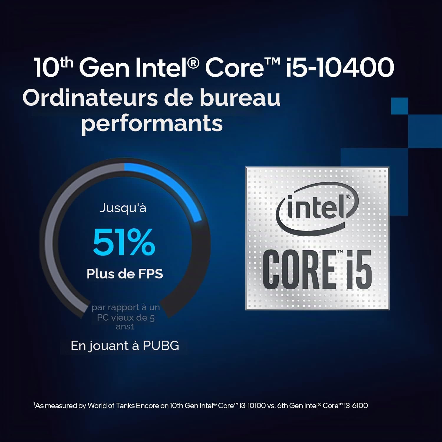 Intel® Core™ i5-10400 Processeur pour PC de Bureau, 6 cœurs jusqu'à 4,3 GHz, LGA1200 (chipset Intel® série 400) 65 W
