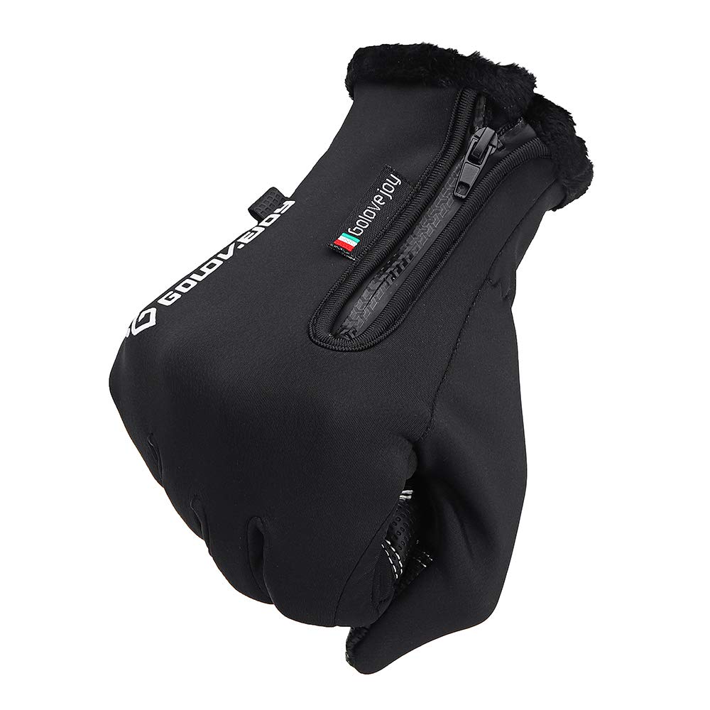 Amélioré Imperméable À l'eau Tactile Gants pour Moto Cyclisme Ski Hommes Noir S