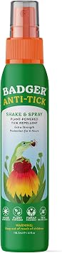 Badger Tick Spray, All Natural Tick Repellent for Humans, 6+ Hours Effective, Extra Strength Protection w/Organic Essential Oils, Safe for Kids, Deet-Free, Vegan, Plant Based, 4 fl oz